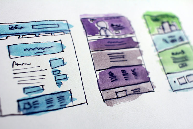 Landing page prototype drawings