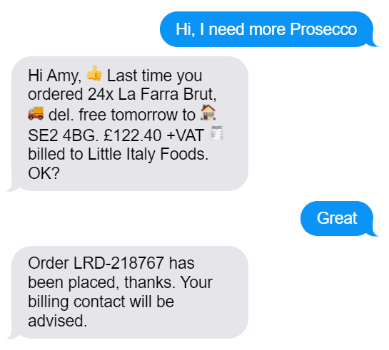 Ordapad User ordering Prosecco